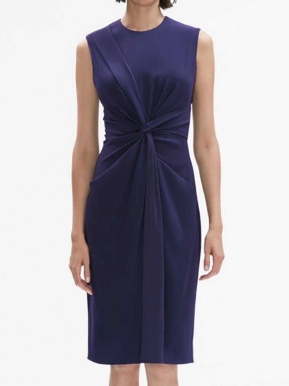 MM Lafleur - The Taylor Dress (Sleeveless Twist Front Sheath Dress - Navy)
